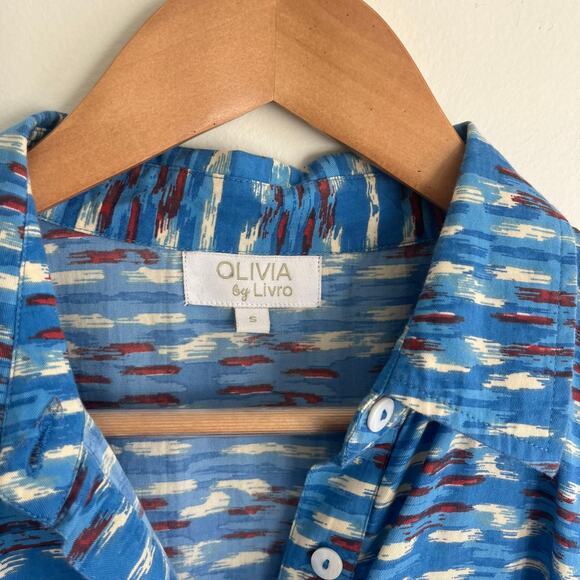 Olivia by Livro Lakelyn Midi Button Down Patch Pocket Dress in Flask Blue Small - Picture 6 of 14